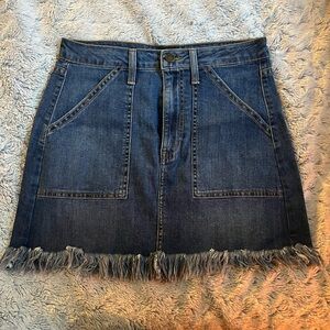 JUSTBLACK Denim Fringe Mini Skirt